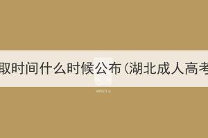 湖北成人高考高升专录取时间什么时候公布(湖北成人高考高升专需要考几次)？