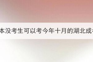 湖北普通专升本没考上可以考今年十月的湖北成考专升本吗？