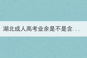 湖北成人高考业余是不是含金量不高？