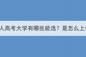 湖北成人高考大学有哪些能选？是怎么上课的？