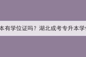 湖北成考专升本有学位证吗？湖北成考专升本学位证怎么拿？