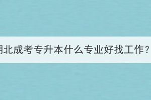 湖北成考专升本什么专业好找工作？