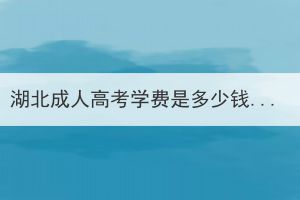 湖北成人高考学费是多少钱？