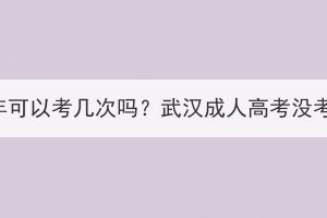 武汉成人高考每年可以考几次？武汉成人高考没考过可以再考吗？