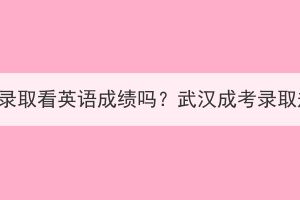 武汉成人高考录取看英语成绩吗？武汉成考录取规则是什么？