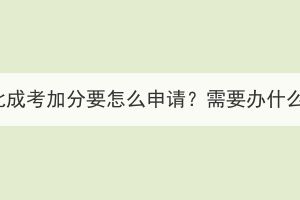 2023年湖北成考加分要怎么申请？需要办什么手续吗？