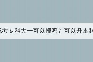 湖北成考专科大一可以报吗？可以升本科吗？