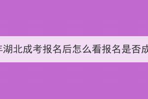 2023年湖北成考报名后怎么看报名是否成功？