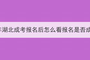 2023年湖北成考报名后怎么看报名是否成功？