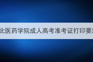 2023年湖北医药学院成人高考准考证打印要彩印吗？