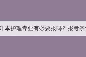 湖北成考专升本护理专业有必要报吗？报考条件有哪些？