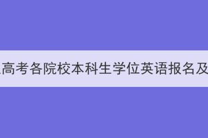 2024年湖北成人高考各院校本科生学位英语报名及考试通知汇总