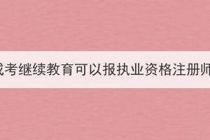湖北成考继续教育可以报执业资格注册师吗？