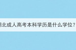 湖北成人高考本科学历是什么学位？