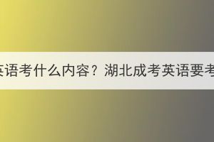 湖北成考英语考什么内容？湖北成考英语要考作文吗？