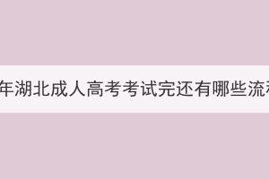 2023年湖北成人高考考试完还有哪些流程？