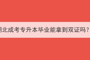 湖北成考专升本毕业能拿到双证吗？