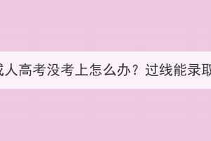 湖北成人高考没考上怎么办？过线能录取吗？