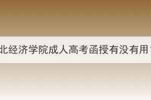 湖北经济学院成人高考函授有没有用？