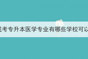 湖北成考专升本医学专业有哪些学校可以选？