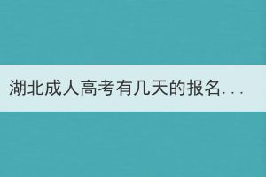 湖北成人高考有几天的报名时间？