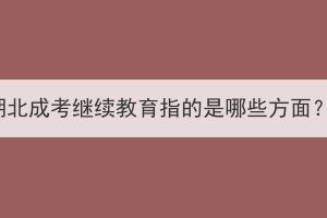 湖北成考继续教育指的是哪些方面？