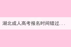 湖北成人高考报名时间错过了今年还能再次报名吗？