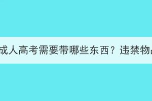 2023年湖北成人高考需要带哪些东西？违禁物品有哪些？