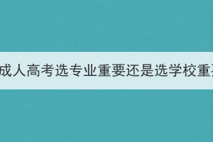 武汉成人高考选专业重要还是选学校重要？