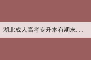 湖北成人高考专升本有期末考试吗？期末考试没考过怎么办？