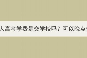 湖北成人高考学费是交学校吗？可以晚点交吗？