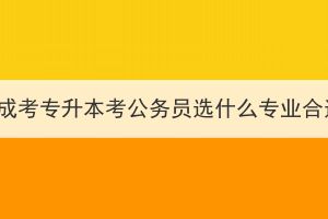 湖北成考专升本考公务员选什么专业合适？