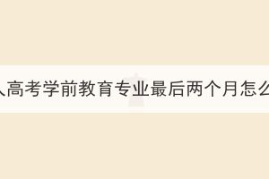 武汉成人高考学前教育专业最后两个月怎么备考？