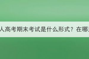 湖北成人高考期末考试是什么形式？在哪里考？