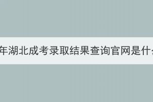 2023年湖北成考录取结果查询官网是什么？