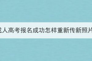 湖北成人高考报名成功怎样重新传新照片呢？