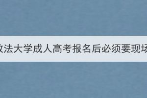 中南财经政法大学成人高考报名后必须要现场确认吗？